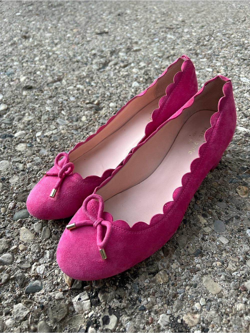 Kate Spade Women's Pink Scalloped Size 9.5 Suede Leather Heels